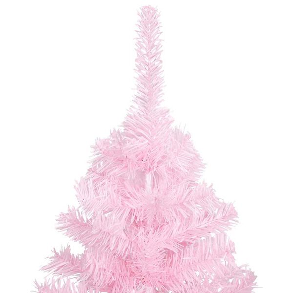 vidaXL Artificial Pre-lit Christmas Tree with Ball Set Pink 47.2" PVC