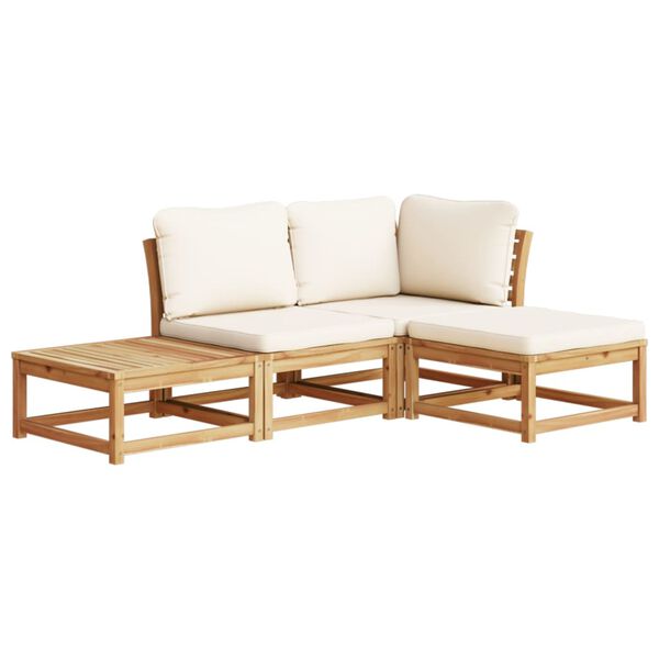 vidaXL Garden Lounge Set Cream white, Wood