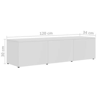 vidaXL TV Cabinet White 47.2"x13.4"x11.8" Engineered Wood