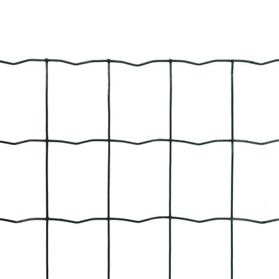vidaXL Euro Fence Steel 32.8ftx4.9ft Green