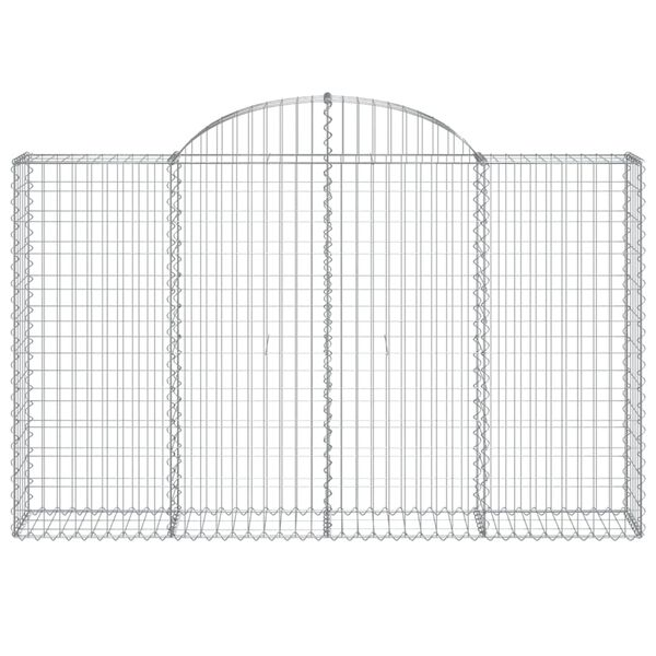 vidaXL Gabion Basket Set of 8 Silver Galvanized Iron 78.7x11.8x55.1 in