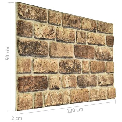 vidaXL 3D Wall Panels with Dark Sand Brick Design 11 pcs EPS
