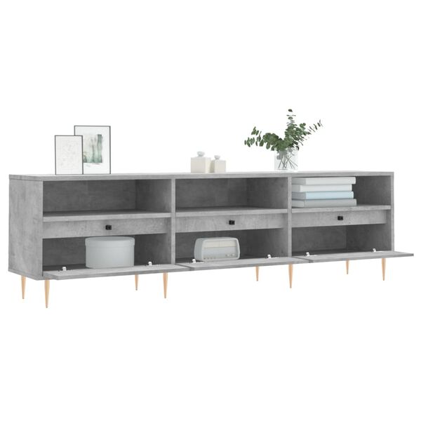 vidaXL TV Cabinet Concrete grey Engineered wood, Iron Large TV Cabinet