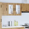 vidaXL Kitchen Wall Cabinet Artisan Oak Engineered Wood and Glass Medium