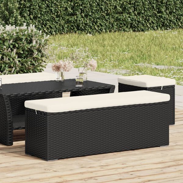 vidaXL Ottoman Bench Black, Cream White