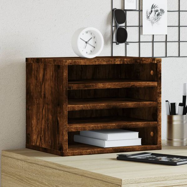 vidaXL Desk Organiser Smoked Oak 14.2x10.2x11.6" Engineered wood