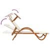 vidaXL Sun Lounger White Solid poplar wood Standard size