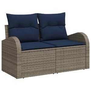 vidaXL Garden Sofa Gray 124 x 62 x 85 cm poly rattan