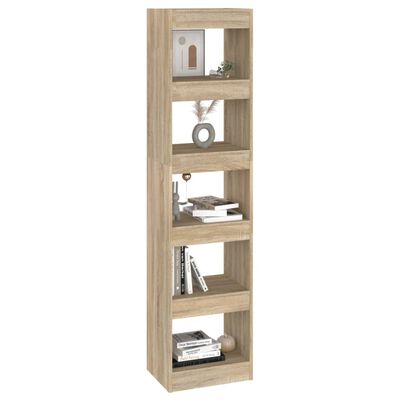 vidaXL Book Cabinet/Room Divider Sonoma Oak 15.7"x11.8"x65.4"
