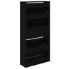 vidaXL Shoe Cabinet Black Engineered Wood Compact Shoe Cabinet