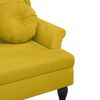 vidaXL Bench Yellow Velvet (100% polyester), plywood, solid rubber wood