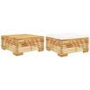 vidaXL Garden Lounge Set Cream Solid teak wood, polyester Medium