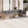 vidaXL Garden Sofa Set Beige, Light grey
