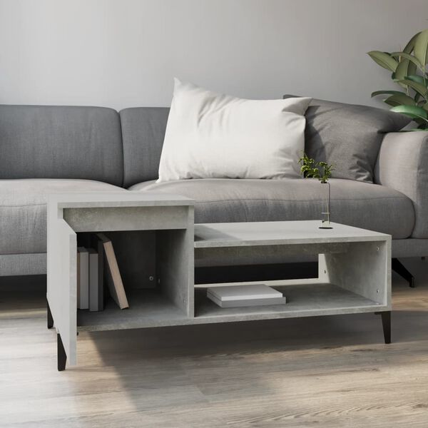 vidaXL Coffee Table Concrete gray Engineered wood Medium Coffee Table