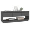 vidaXL TV Stand Grey Solid pine wood Large TV Stand Rectangular