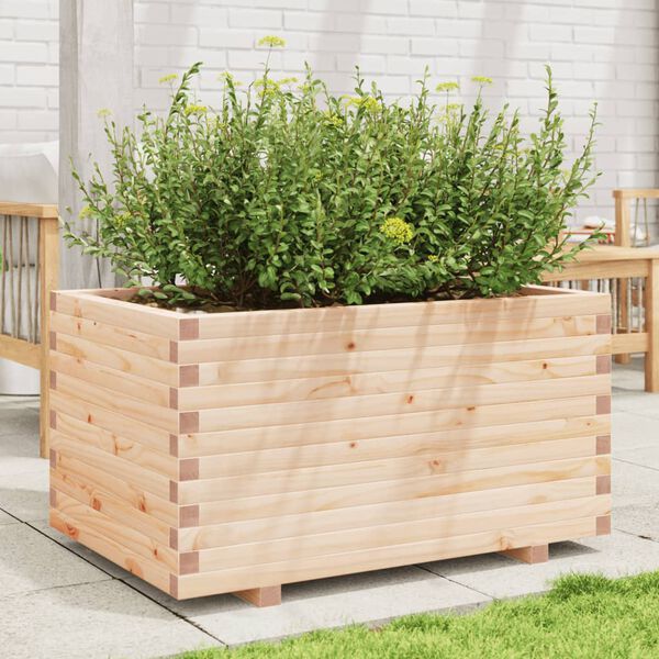 vidaXL Garden Planter Natural wood finish Solid pinewood Large Durable