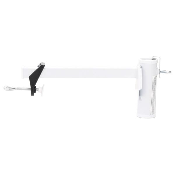 vidaXL Umbrella Clamp White Steel Compact Balcony/Fence Mounting