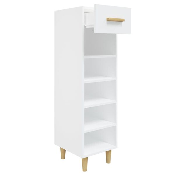 vidaXL Shoe Cabinet White Engineered wood Slim and tall Shoe Cabinet