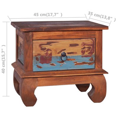 vidaXL Bedside Cabinet 17.7"x13.8"x15.7" Reclaimed Teak Wood