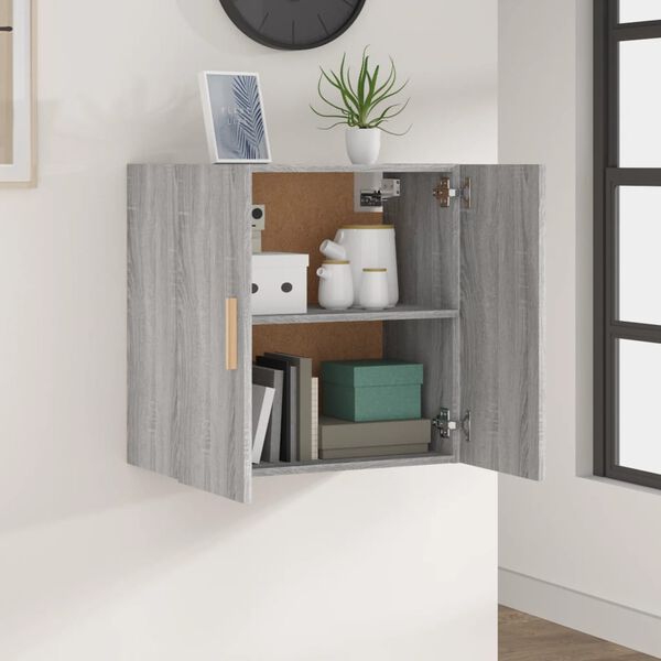 vidaXL Wall Cabinet Grey Sonoma Engineered Wood Medium Wall Cabinet