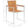 vidaXL Patio Chairs 8 pcs Solid Acacia Wood and Stainless Steel