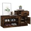 vidaXL Shoe Cabinet Smoked Oak Engineered Wood 39.4 x 16.5 x 23.6 in