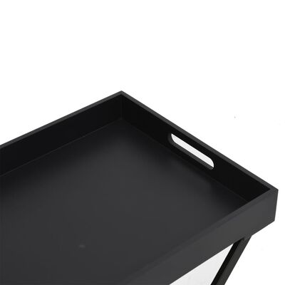vidaXL Folding Table Black 18.9"x13.4"x24" MDF
