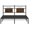 vidaXL Bed Frame Smoked Oak Engineered Wood, Steel Double Bed Frame