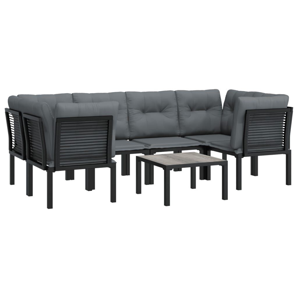 vidaXL Garden Lounge Set Black and Dark Grey