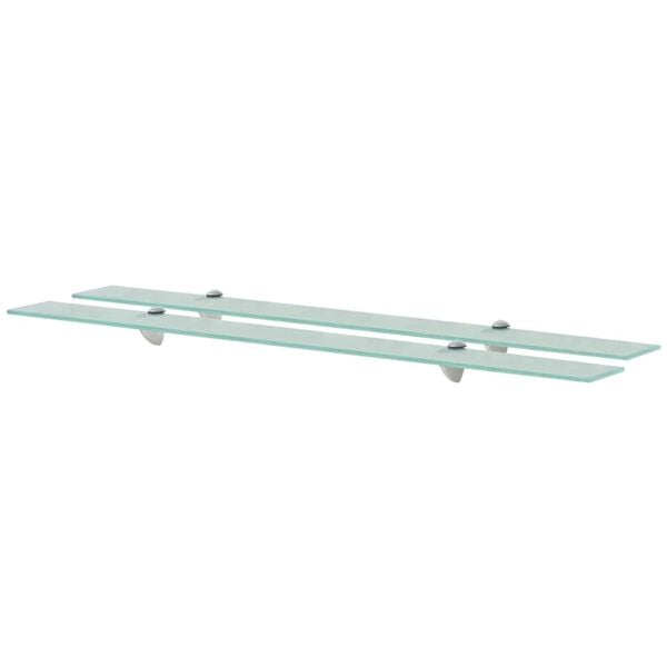 vidaXL Floating Shelf Set of 2 Clear Tempered safety glass, Zinc alloy