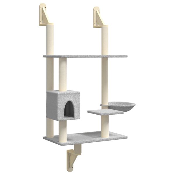 vidaXL Wall-mounted Cat Tree Light Grey
