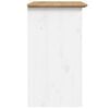 vidaXL Bedside Cabinet White, Brown Solid pine wood, engineered wood, metal
