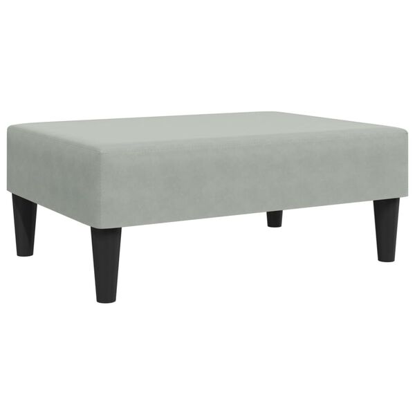 vidaXL Footstool Light Grey Velvet (100% polyester), plywood, foam Medium