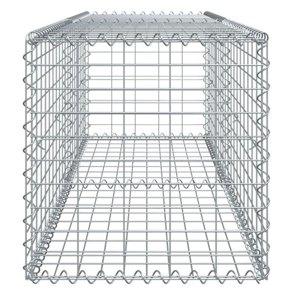 vidaXL Gabion Basket Silver Galvanized Iron 78.7 x 19.7 x 19.7 in