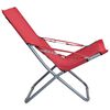 vidaXL Folding Beach Chairs 2 pcs Fabric Red