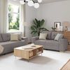 vidaXL Sofa 2 pcs Taupe Linen-blend Fabric