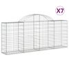 vidaXL Gabion Basket Set of 7 Silver Galvanized Iron