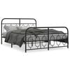 vidaXL Bed Frame Black Steel Full Bed Frame Rectangular Modern