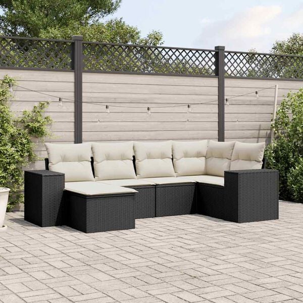 vidaXL Garden Sofa Set Black PE rattan Large Modular Garden Sofa Set