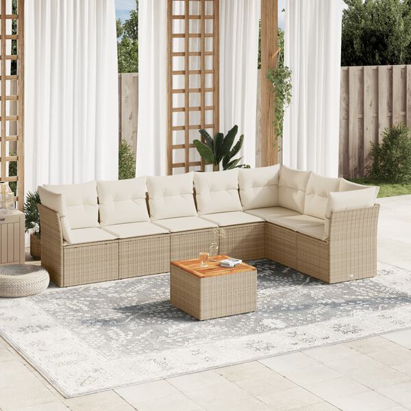 vidaXL Garden Sofa Set Beige, Cream White