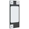vidaXL Wall Mirror Black Glass, Powder-coated iron 7.9 x 19.7 in