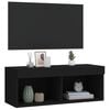 vidaXL TV Cabinet Black Engineered wood Medium TV Cabinet Rectangular