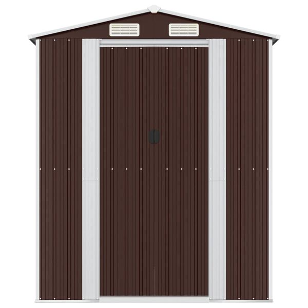 vidaXL Garden Shed Dark Brown Galvanized steel Large Garden Shed