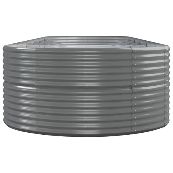 vidaXL Garden Raised Bed Grey Powder-coated steel 200.8 x 55.1 x 26.8 in