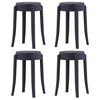 vidaXL Stool Set of 4 Black Polypropylene Medium Stackable Stool