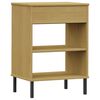 vidaXL Console Cabinet Brown Solid Pine Wood and Metal Medium