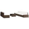 vidaXL Garden Lounge Set Brown and Cream White