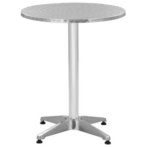 vidaXL Garden Table Silver Aluminum, Stainless Steel Small Lightweight
