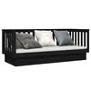 vidaXL Day Bed Black Solid pine wood Small Single