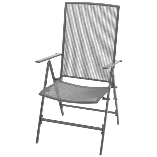 vidaXL Garden Chair Set Anthracite Powder-coated steel Medium Foldable